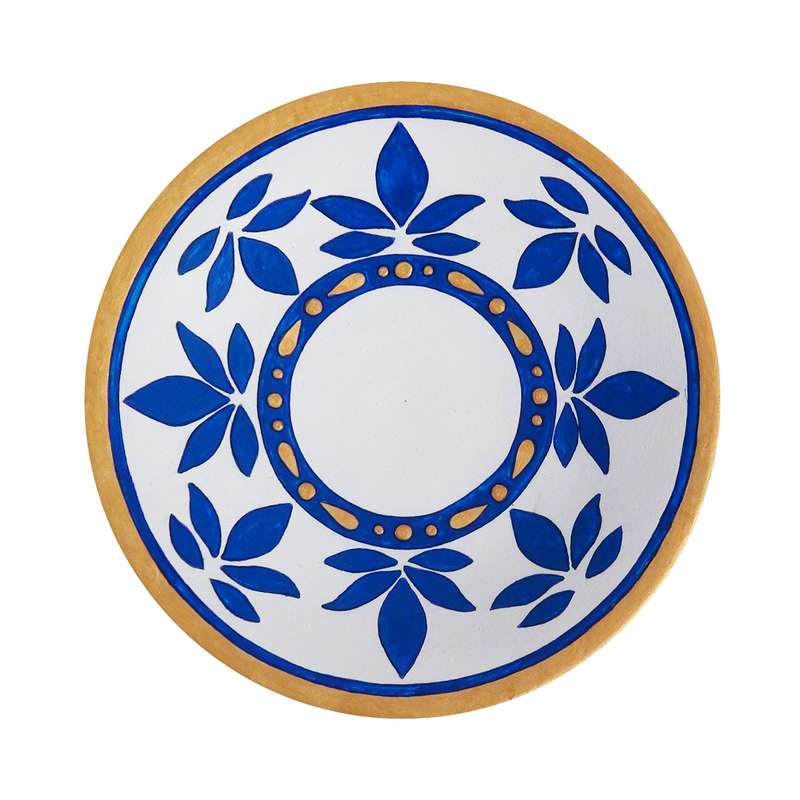  بشقاب دیوارکوب سفالی طرح اسلیمی برگ کد S 049 