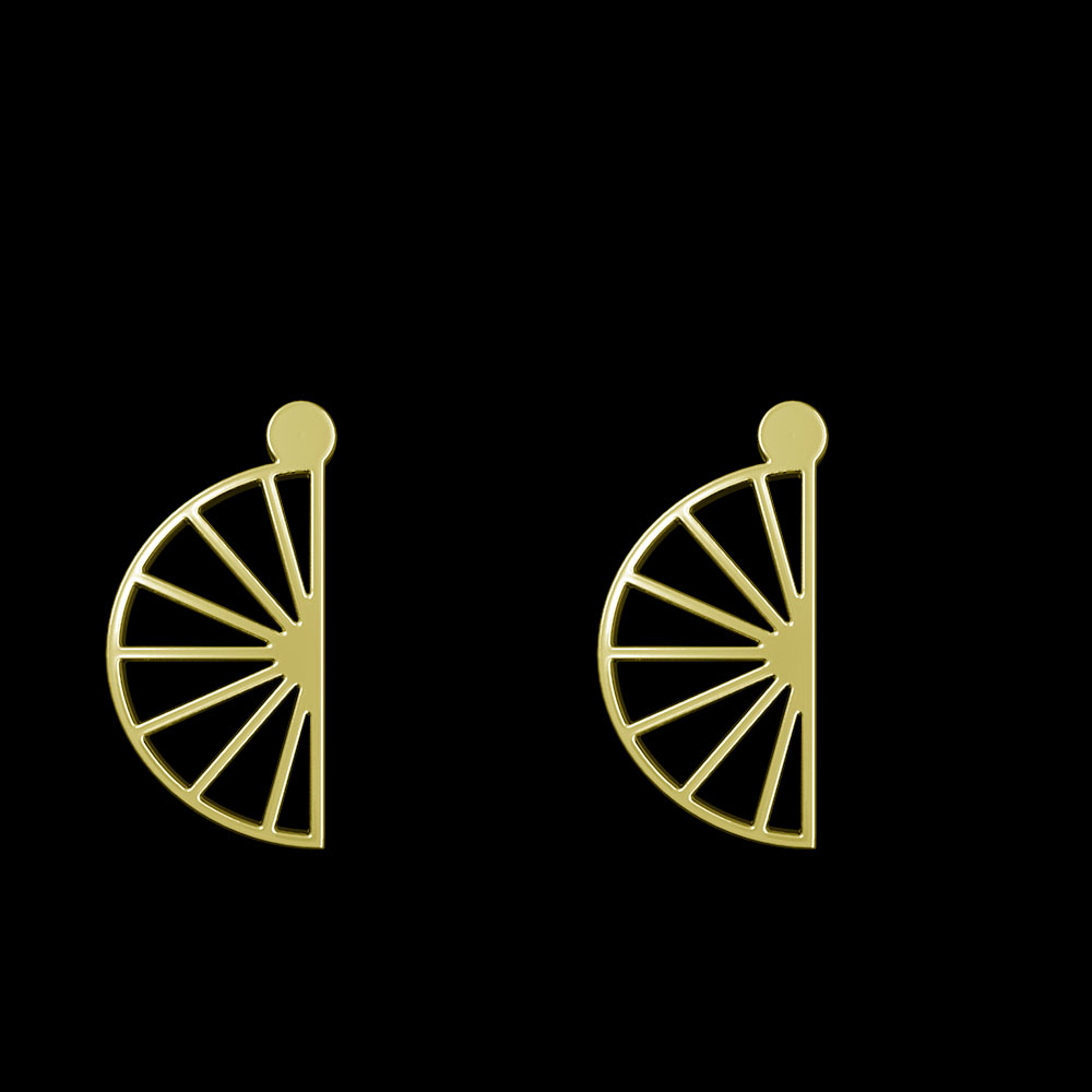 گوشواره طلا 18 عیار زنانه مدوپد مدل نیم دایره کد GA1-10334