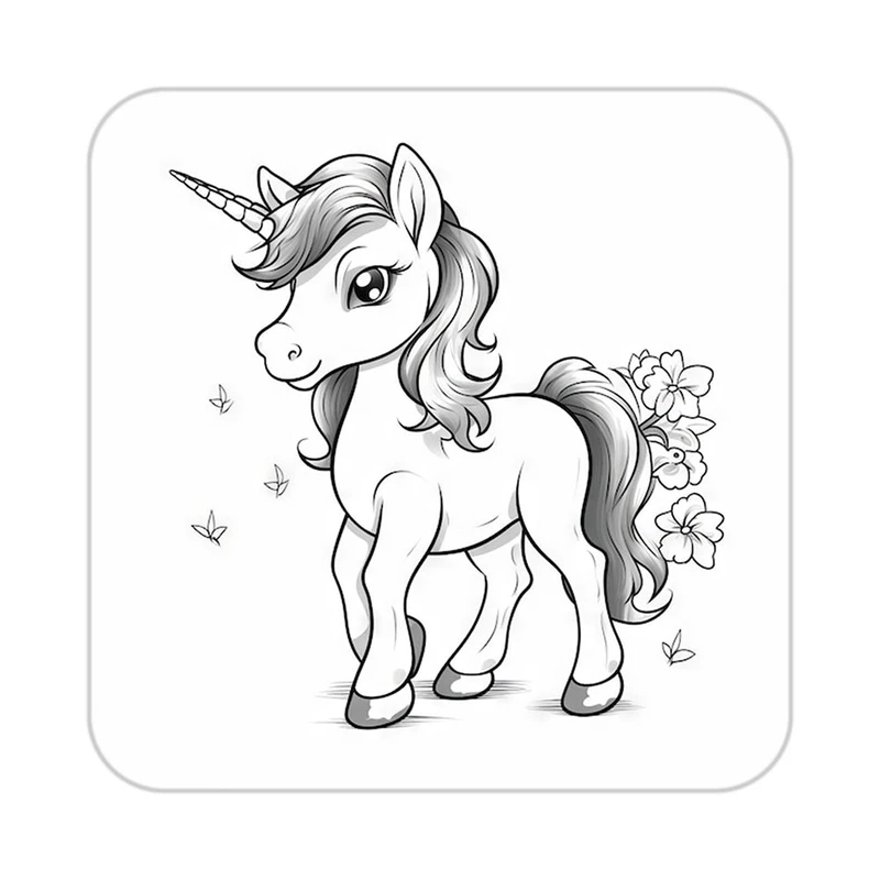 زیر لیوانی کاکتی طرح اسب تک شاخ و یونیکورن مدل mp32004