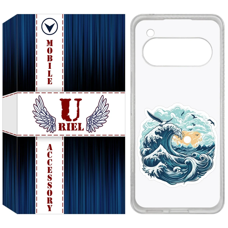 کاور یوریل مدل Clear کد 99 طرح موج دریا مناسب برای گوشی موبایل داریا Bond 2 lite / Bond II lite