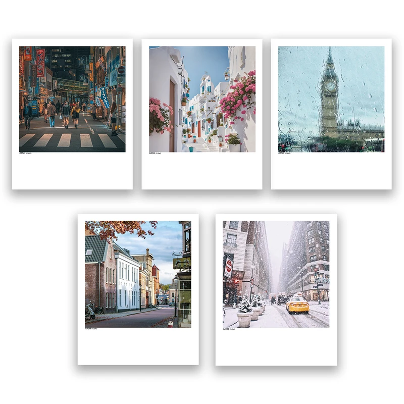 آویز تزیینی عرش مدل فانتزی منظره شهر کد Asa1265 مجموعه پنج عددی