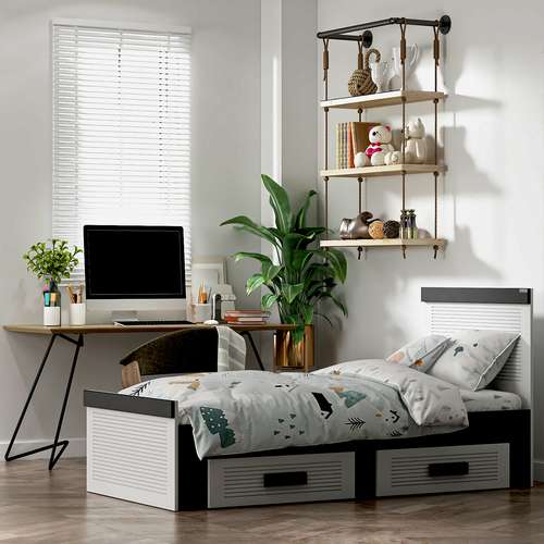 تخت خواب نوجوان اعیان مدل FH904 سایز 80x180 سانتی متر