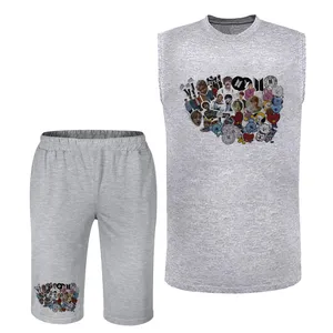 ست تاپ و شلوارک زنانه مدل بی تی اس کد L10 رنگ طوسی