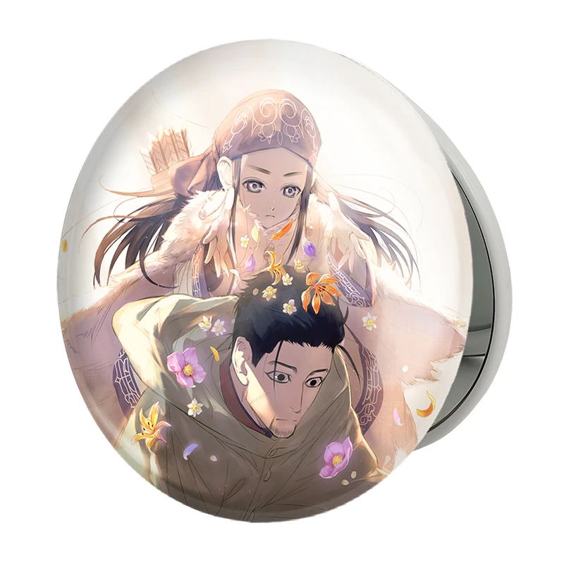 آینه جیبی خندالو طرح هیاکونوسکه و اسیرپا انیمه کامویی طلایی Golden Kamuy مدل تاشو کد 23741 