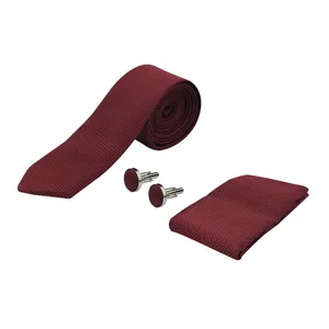 ست کراوات و دستمال جیب و دکمه سردست مردانه مدل 02