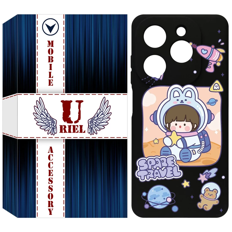 کاور یوریل مدل KSH کد 9 طرح دختر فضانورد مناسب برای گوشی موبایل تکنو Spark 20 / Spark Go 2024