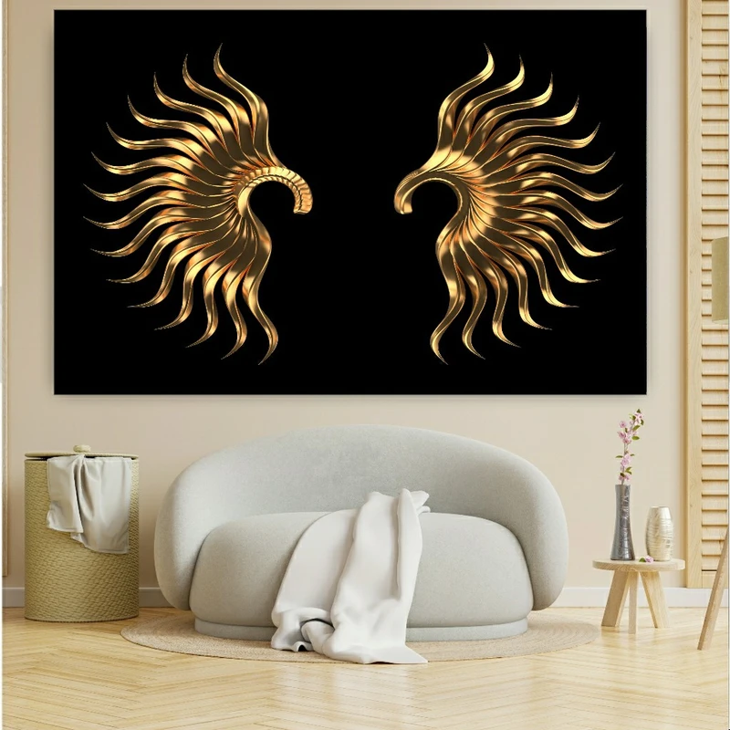 تابلو بوم مدل چرم مخمل طرح مدرن طلایی کد SDM1446