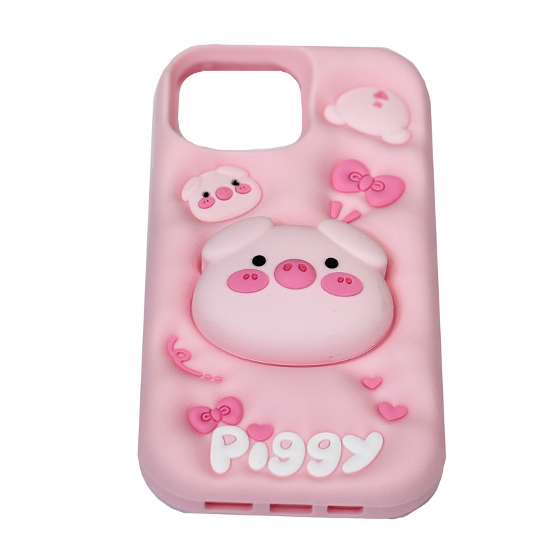 کاور مدل سیلیکونی فانتزی طرح piggy برجسته مناسب برای گوشی موبایل اپل IPHONE 13 pro max