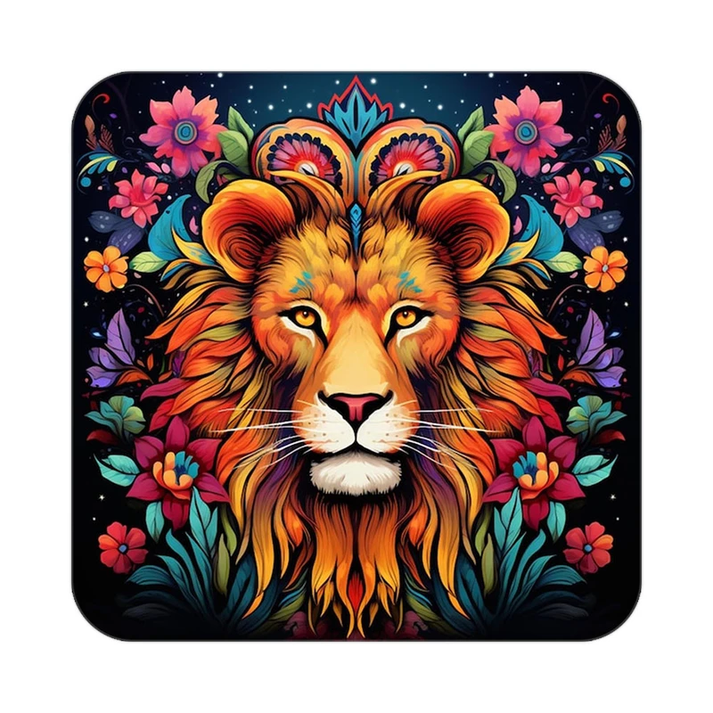 زیر لیوانی کاکتی طرح شیر مدل mp23296