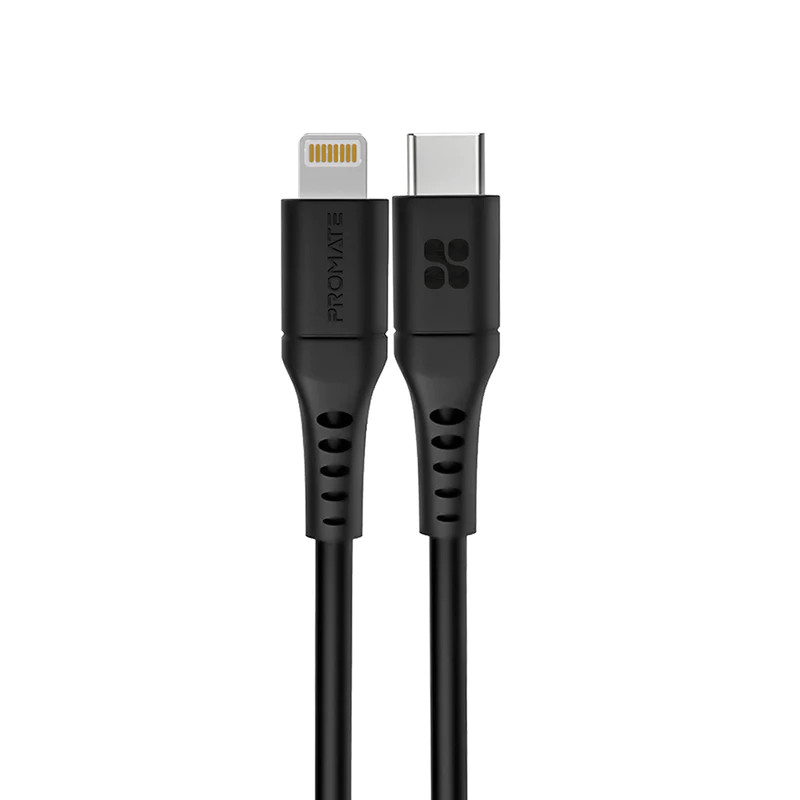 کابل USB-C به لایتنینگ پرومیت مدل POWERLINK-120.B به طول 1.2 متر