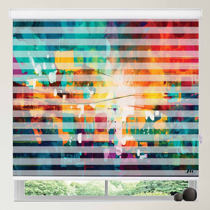 پرده زبرا زیو طرح watercolor-7 سایز 150x200 سانتی متر