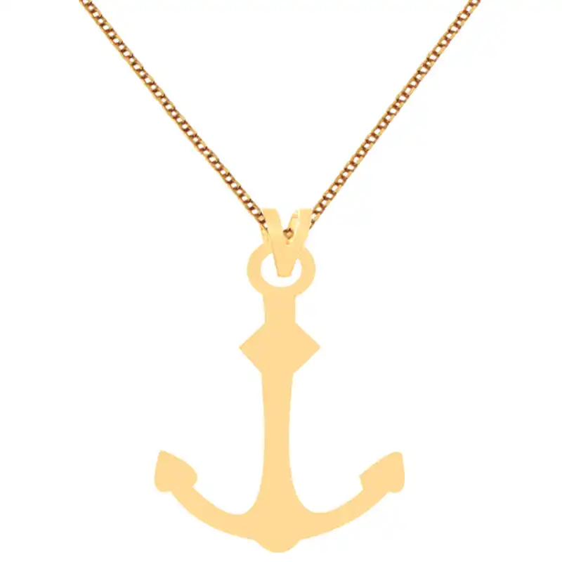 گردنبند طلا 18 عیار زنانه الن نار مدل N7133 طرح لنگر