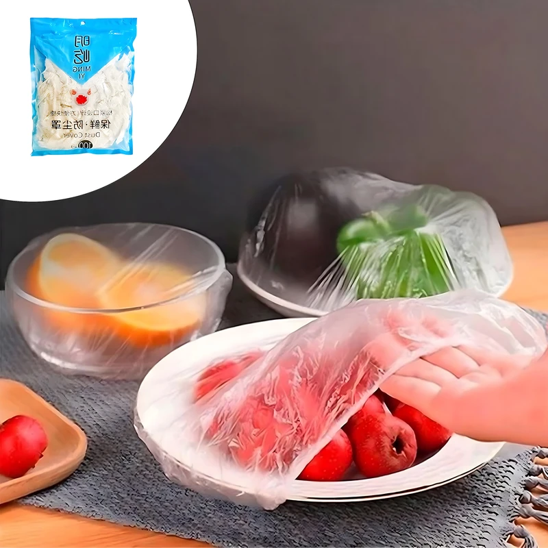 درپوش ظرف یکبار مصرف مدل محافظ غذا طرح کش دار مجموعه 100 عددی