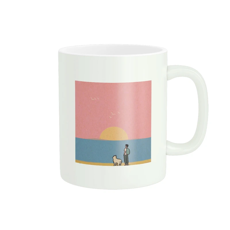 ماگ پاد آفرین مدل نقاشی منظره و پسرک و سگ کد 325