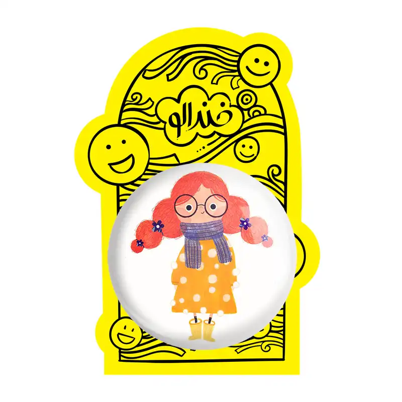 آینه جیبی خندالو طرح دخترونه مدل تاشو کد 1663