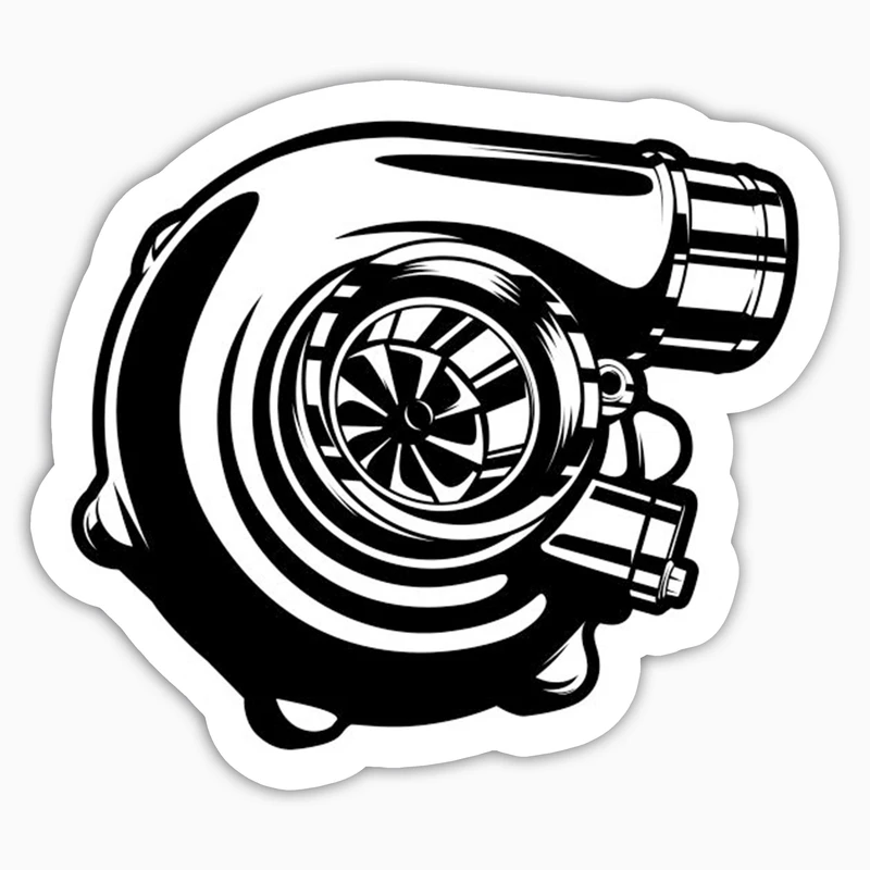 استیکر لپ تاپ و موبایل بووم طرح ماشین مدل توربو کد KT12