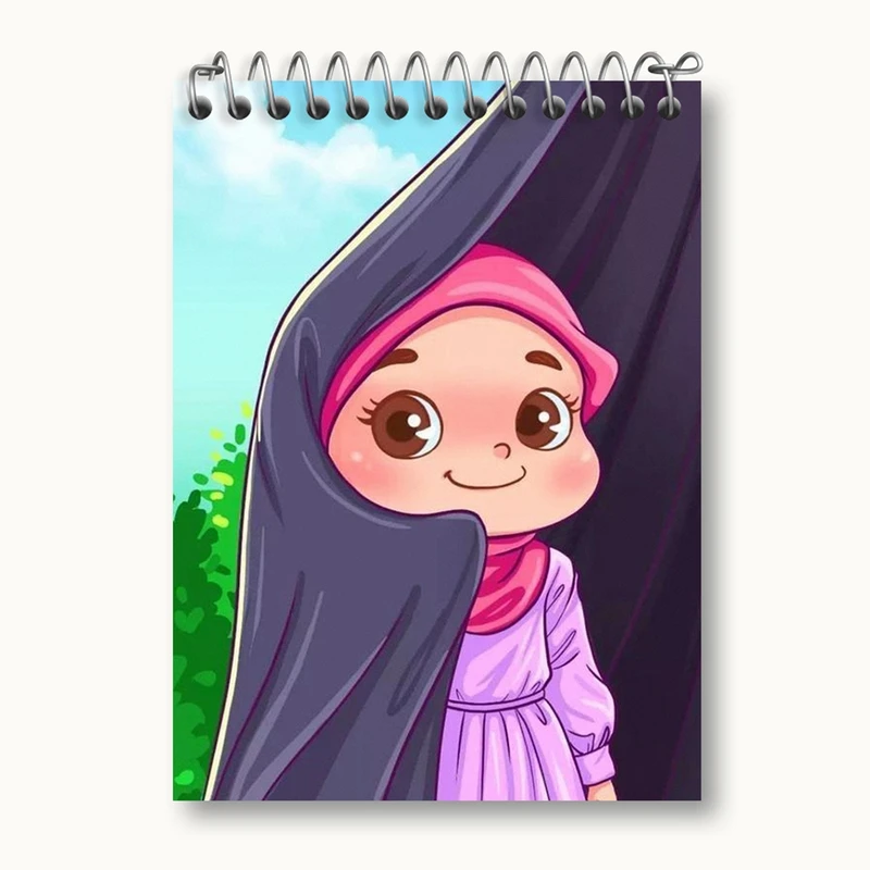 دفتر یادداشت 50 برگ خندالو مدل دخترانه باحجاب کد 26015