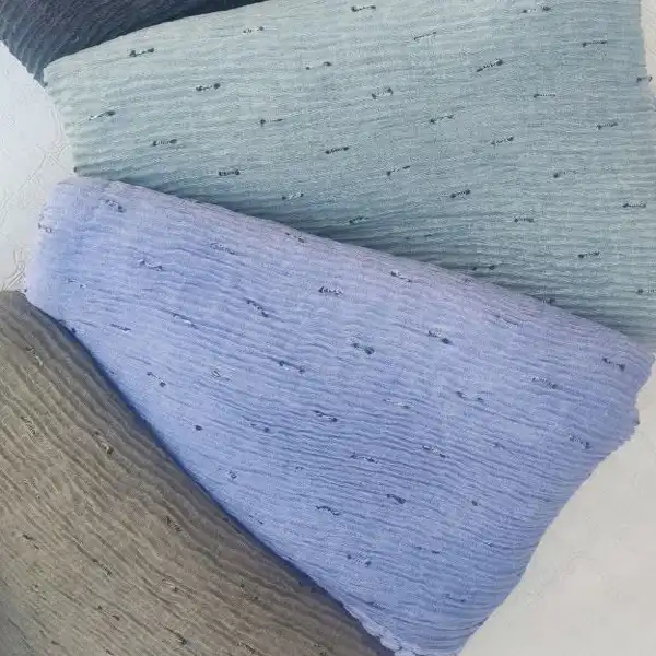 شال زنانه مدل نخی وارداتی پلیسه دور عدسی