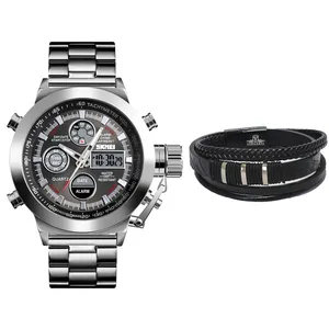 ست ساعت مچی دیجیتال و دستبند مردانه اسکمی مدل 1515SI