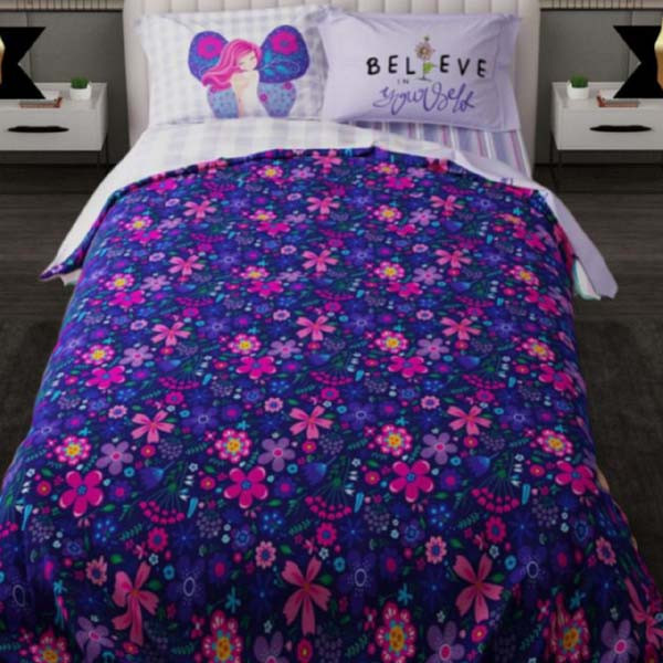 سرویس خواب مدل تینکربل کد 1018 یکنفره 4 تکه