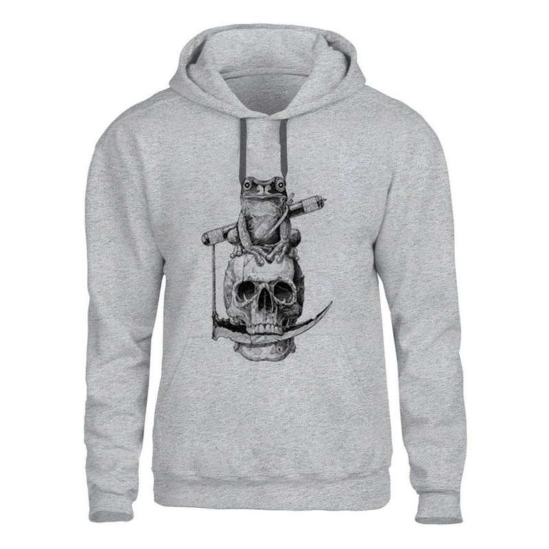 هودی مردانه مدل SKULL کد 193 رنگ طوسی