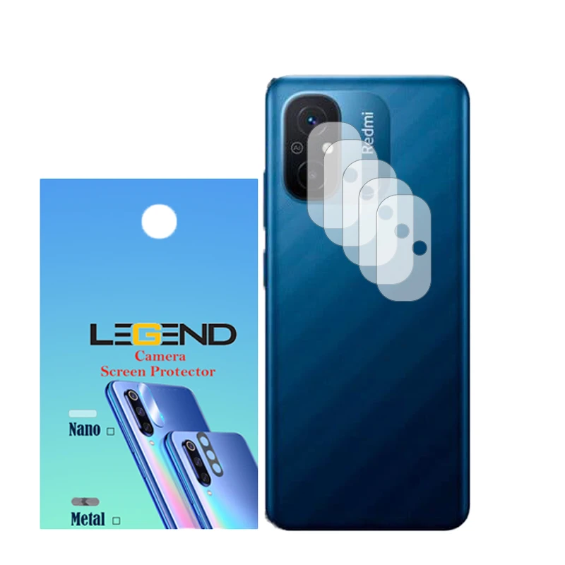 محافظ لنز دوربین لجند مدل نانوگلس مناسب برای گوشی موبایل شیائومی Redmi 12C بسته 5 عددی