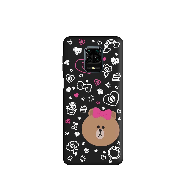 کاور طرح خرس لاین دخترانه کد f2890 مناسب برای گوشی موبایل شیائومی Redmi Note 9s / Redmi Note 9 Pro