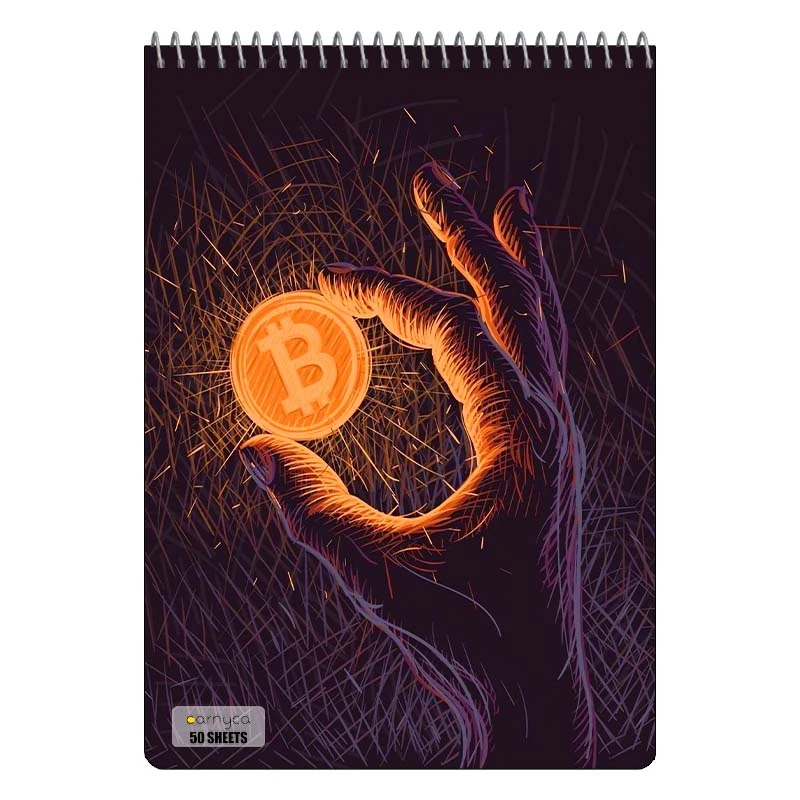 دفتر نقاشی 50 برگ سیمی کارنیکا طرح ارز دیجیتال Crypto کد 27939