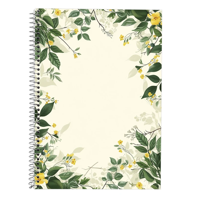 دفتر زبان 50 برگ مدوپد مدل سه خط طرح گل کد DF13999