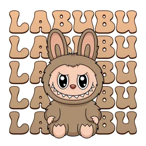 استیکر پارچه و لباس پاد آفرین مدل عروسک لبوبو Labubu کد S2036