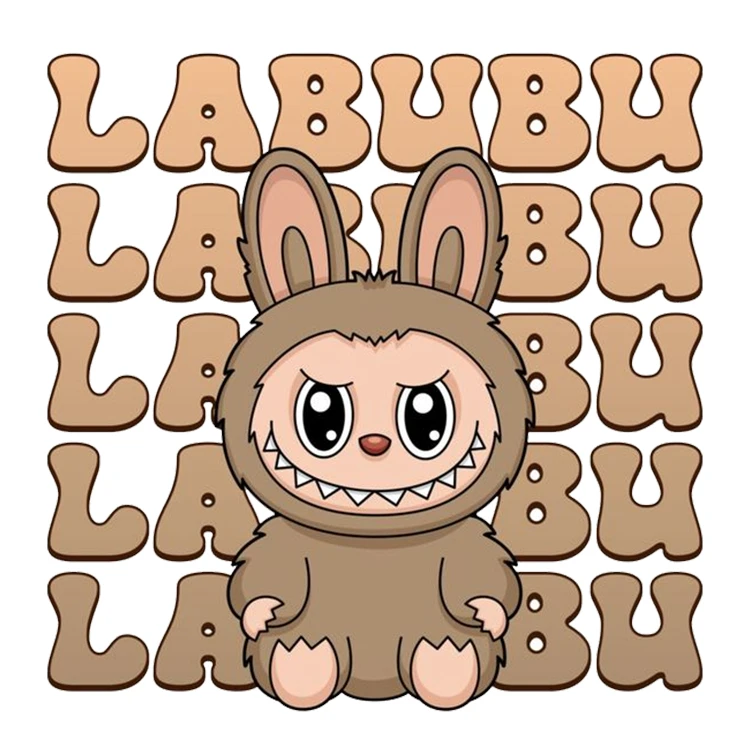 استیکر پارچه و لباس پاد آفرین مدل عروسک لبوبو Labubu کد S2036