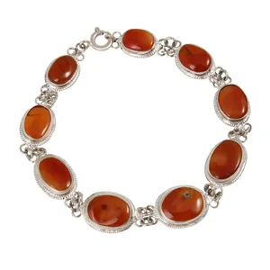 دستبند نقره زنانه بازرگانی میلادی مدل عقیق کد DP_469