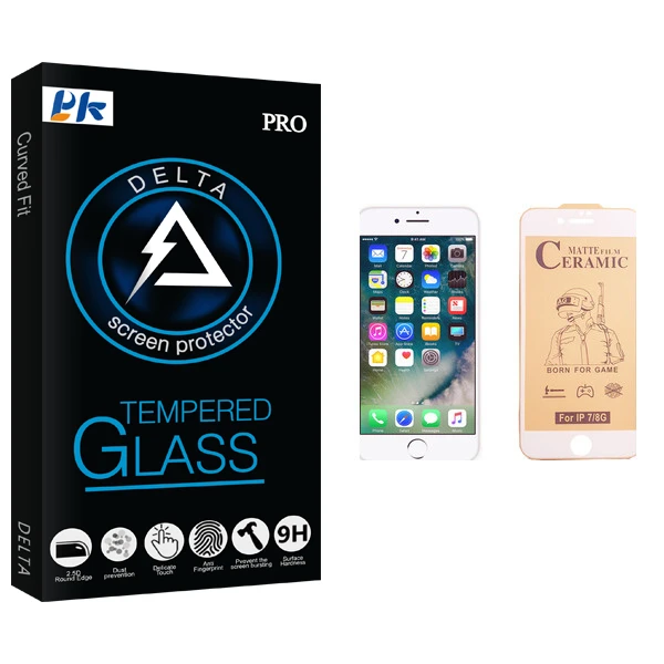 محافظ صفحه نمایش سرامیکی پی کی مدل Delta Glass مناسب برای گوشی موبایل اپل iPhone 7
