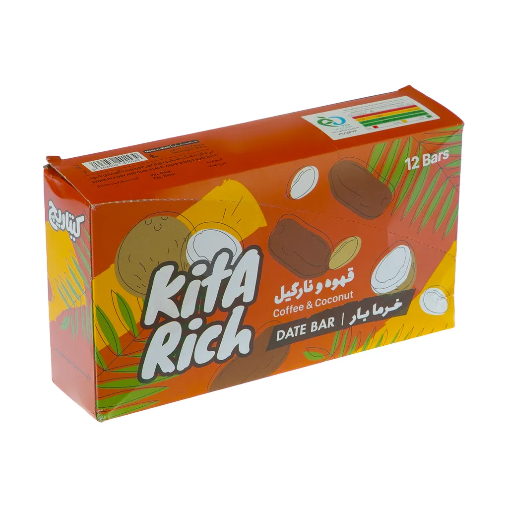 خرما بار کیتاریچ با طعم قهوه و نارگیل - 25 گرم بسته 12 عددی