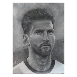 نقاشی سیاه قلم مدل مسی کد202