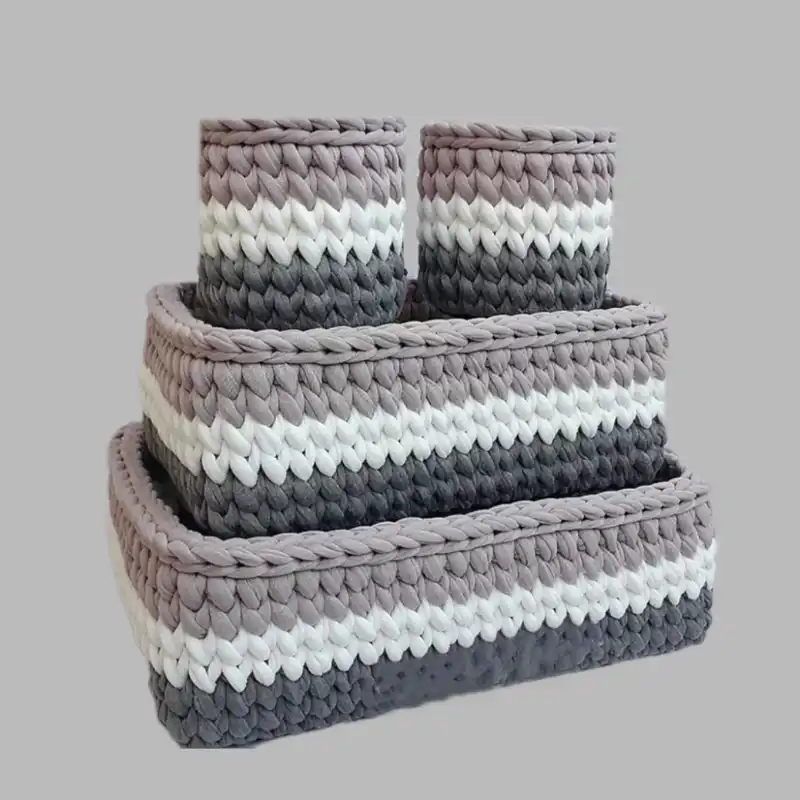 سبد قلاب بافی تریکو طرح سیسمونی نوزادی کد 23 مجموعه 4 عددی