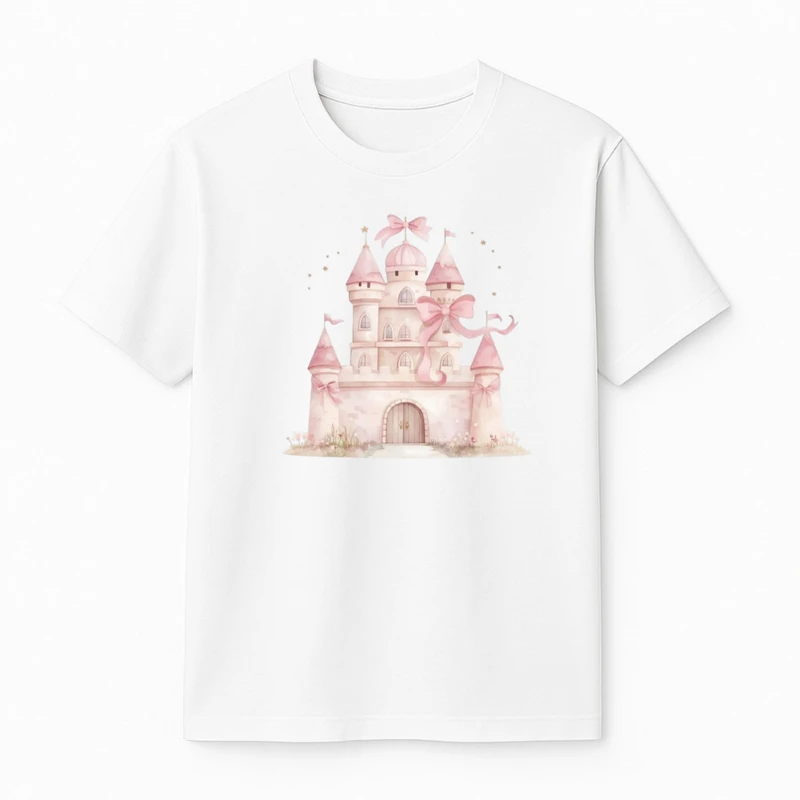 تی‌شرت آستین کوتاه دخترانه مدل قصر 