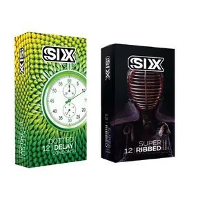 کاندوم سیکس مدل DottedDelay بسته 12 عددی به همراه 	 کاندوم سیکس مدل Super Ribbed بسته 12 عددی