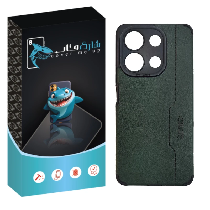 کاور شارک قاب مدل چرم RMX مناسب برای گوشی موبایل شیائومی Redmi Note 13 4G