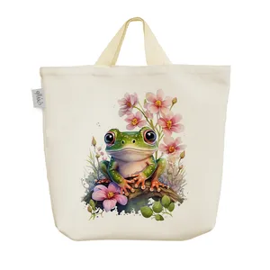 ساک خرید خندالو مدل قورباغه و گل کد 3584