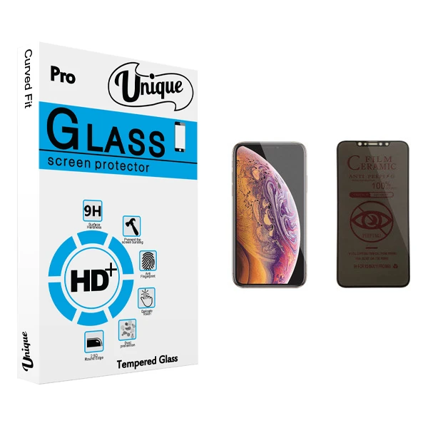 محافظ صفحه نمایش حریم شخصی يونيک مدل +Clear مناسب برای گوشی موبایل اپل iPhone XS Max