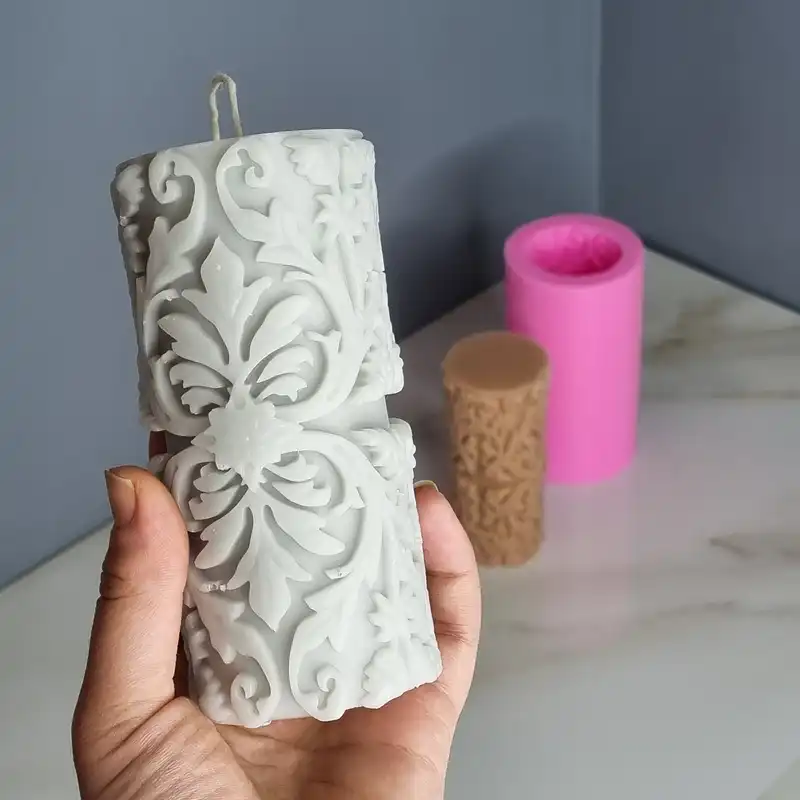 قالب شمع مدل استوانه منبت کد C 13CM