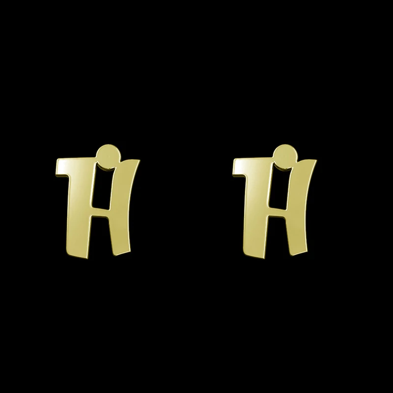 گوشواره طلا 18 عیار زنانه مدوپد مدل حرف H کد GA1-16621