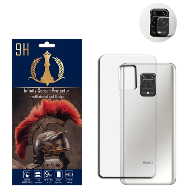 محافظ لنز دوربین اینفینیتی مدل 9 PRO مناسب برای گوشی موبایل شیائومی REDMI NOTE 9S / REDMI NOTE 9 PRO به همراه محافظ پشت گوشی