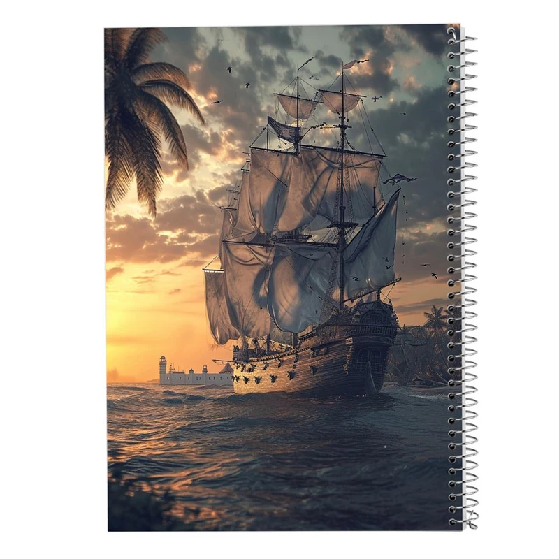 دفتر ژورنال نویسی 50 برگ مدوپد مدل نقطه ای طرح کشتی کد DF15116