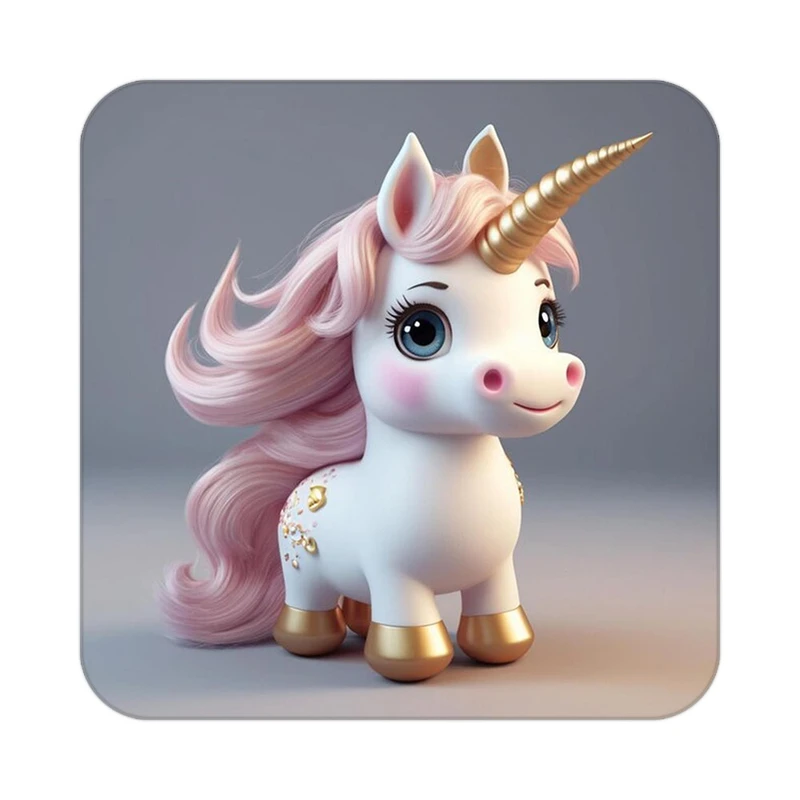 زیر لیوانی کاکتی طرح اسب تک شاخ و یونیکورن مدل mp29180