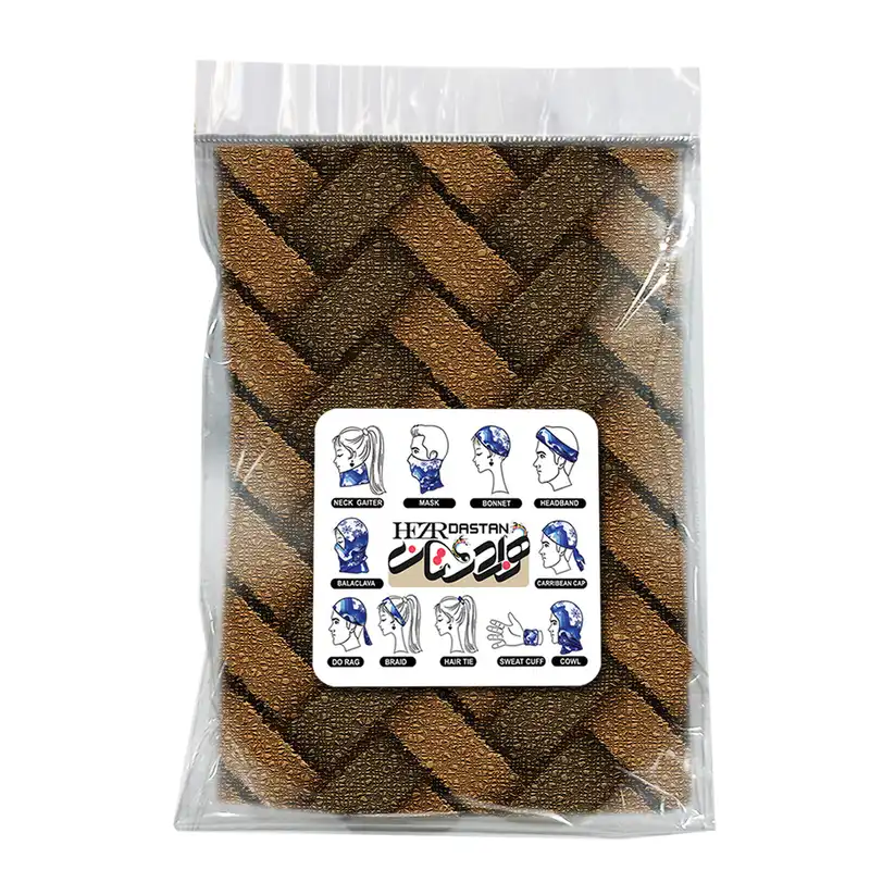 دستمال سر و گردن هزاردستان طرح حصیرباف مدل ds115