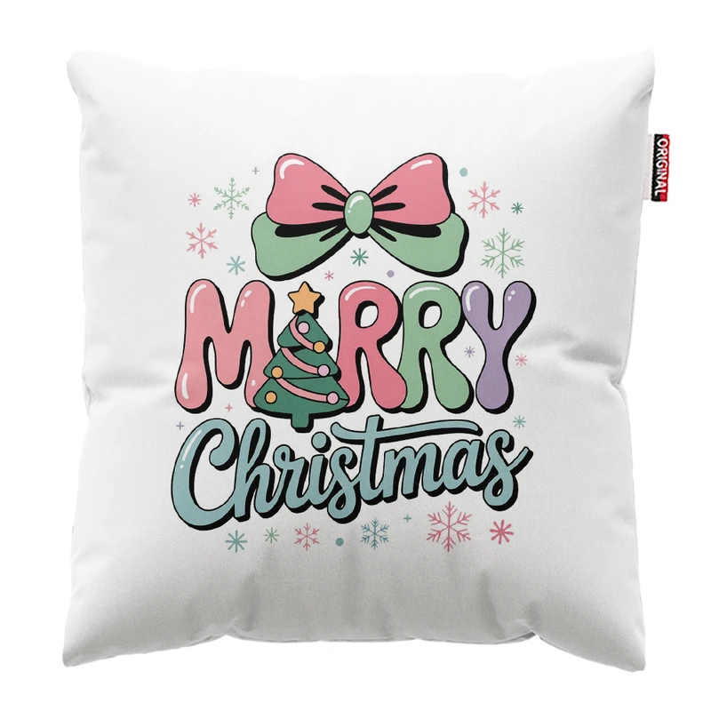 کوسن پاد آفرین مدل کریسمس مبارک کد PK402567 سایز 40*40 سانتی متر 