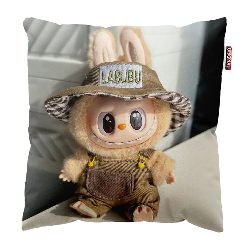 کوسن پاد آفرین مدل عروسک لبوبو کد PK401844 سایز 40*40 سانتی متر