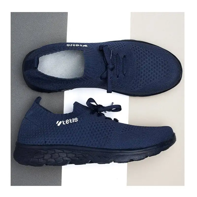 کفش راحتی تتیس مدل طرح بند روما رنگ سرمه ای